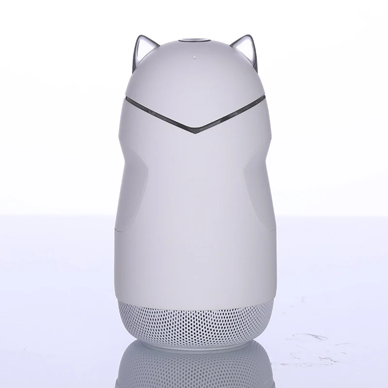 Портативный мини беспроводной Bluetooth динамик Bluetooth 4,2 в форме кошки громкий динамик стерео Музыка Поддержка TF карта с светодиодный светильник - Цвет: Белый