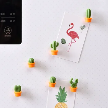 

New Products Creative Cactus Refridgerator Magnets Convenient Message Tile Stereo Plant Modeling Message Tile