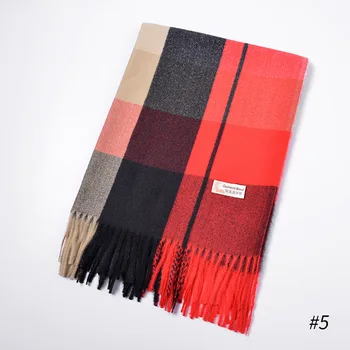 

2020 Autumn And Winter Plaid Cashmere Scarf Women Female Warm Bristle Scarves & Shawls Ladies Hijab Pashmina Scarf Wholesale