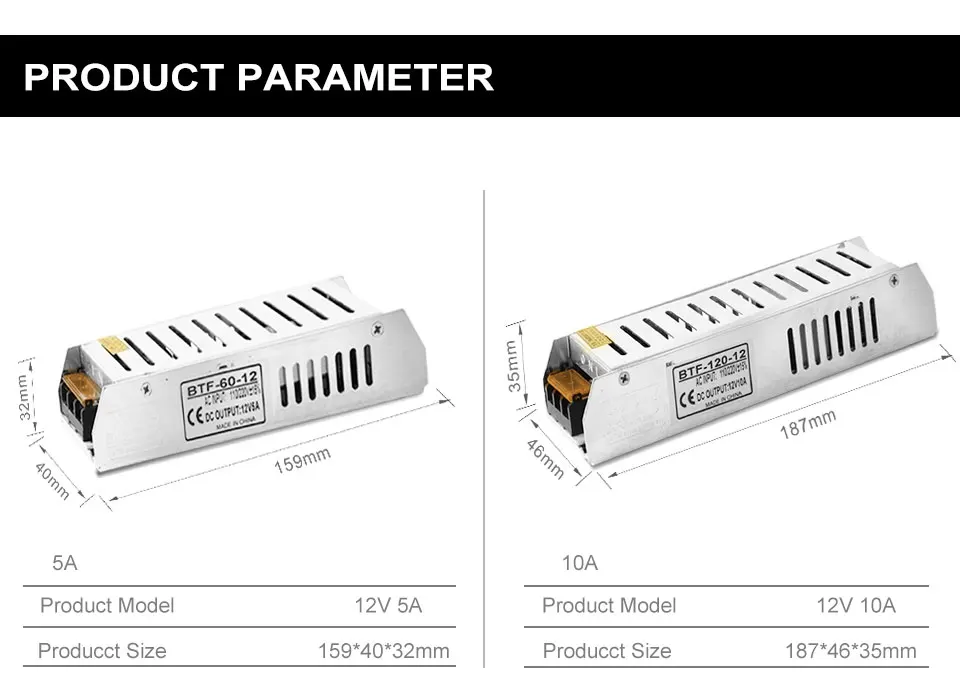 12V Питание 5A/10A/12.5A/15A/16.5A/20A/30A переключатель светодиодный трансформатор переменного тока 110 V-220 V светодиодный драйвер адаптер трансформаторы