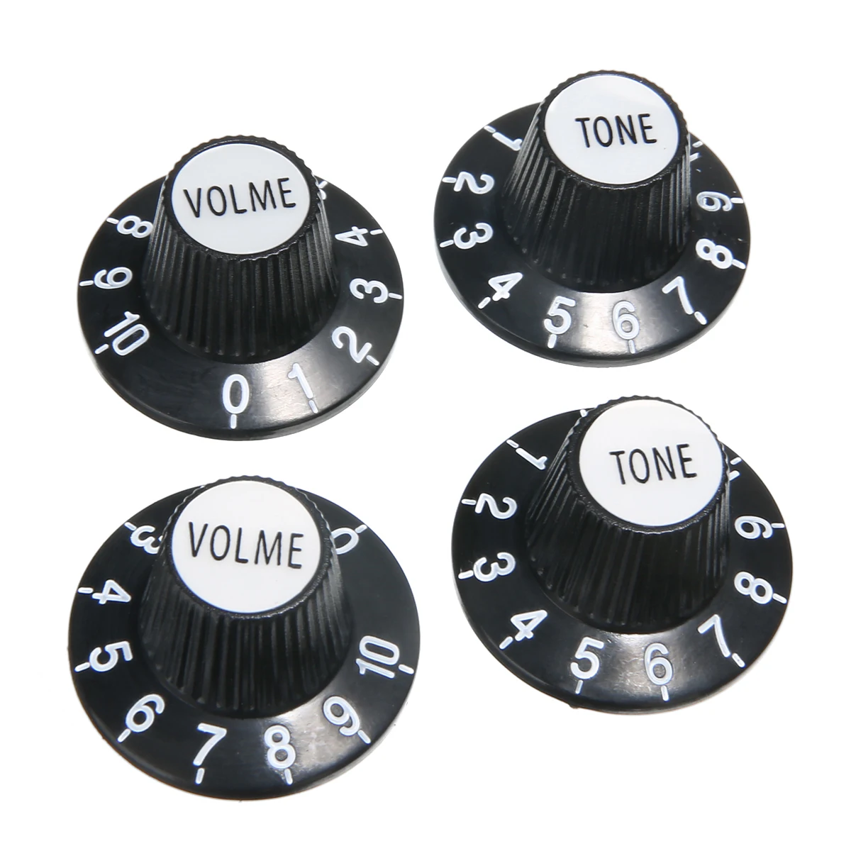4 x SG Epiphone Gibson Style Black Silver Bell Knobs 6mm FAST & FREE POSTAGE!! 