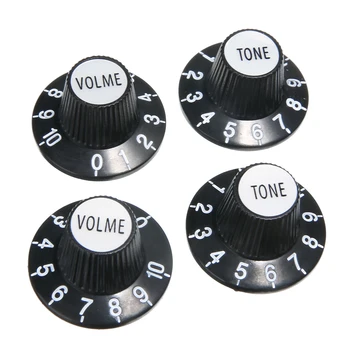 

4Pcs/set New Guitar Control Knobs Silver Top Hat Bell For Gibson Les Paul For SG Tone and Volume Adjustable
