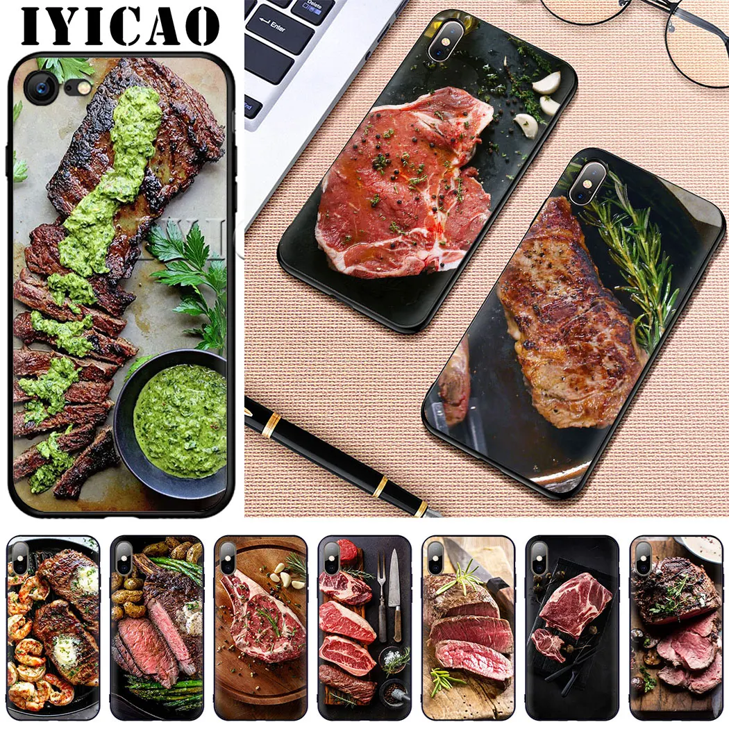 Чехол для телефона IYICAO мягкий силиконовый чехол с белым мясом iPhone 5 6 6s 7 8 Plus 11 pro 10 X