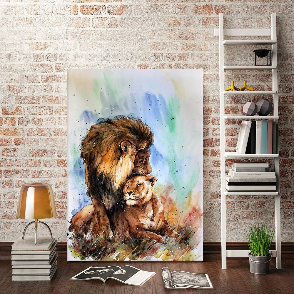 

roi lion poster animal print wall art canvas painting decoration maison decor living room picture tableau quadro decorativo mura