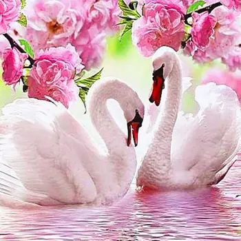 

4 Pack Swan 5D DIY Diamond Painting Kits Full Drill Rhinestone Embroidery Decor New