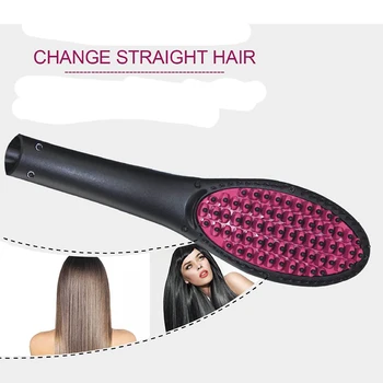

Electric Hair Straightener Comb Ceramic LCD Display Household Straight Hair Perm Comb Anti-static Hair Hot Brush Styling Tools