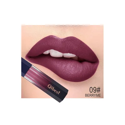 color 9 Qibest 12 цветов фиксированная Классическая Гламурная долговечная туманная Матовая жидкая губная помада градиентная бутылка мягкая кисть помады - Цвет: color 9