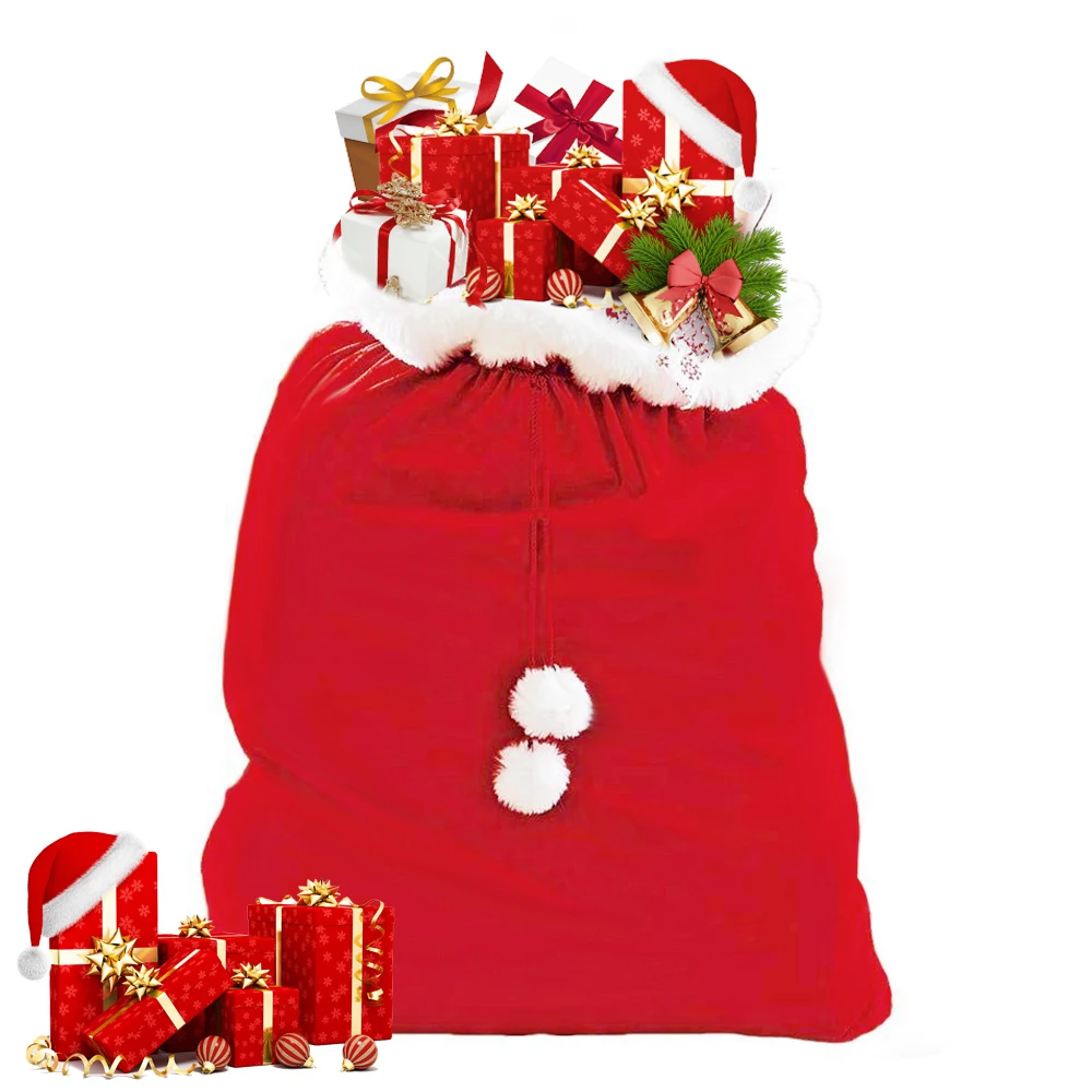 

2020 New Year Gift Christmas Gift Bags Large Size Personalized Santa Claus Bag Custom Drawstring Big Christmas Sacks Storage Bag