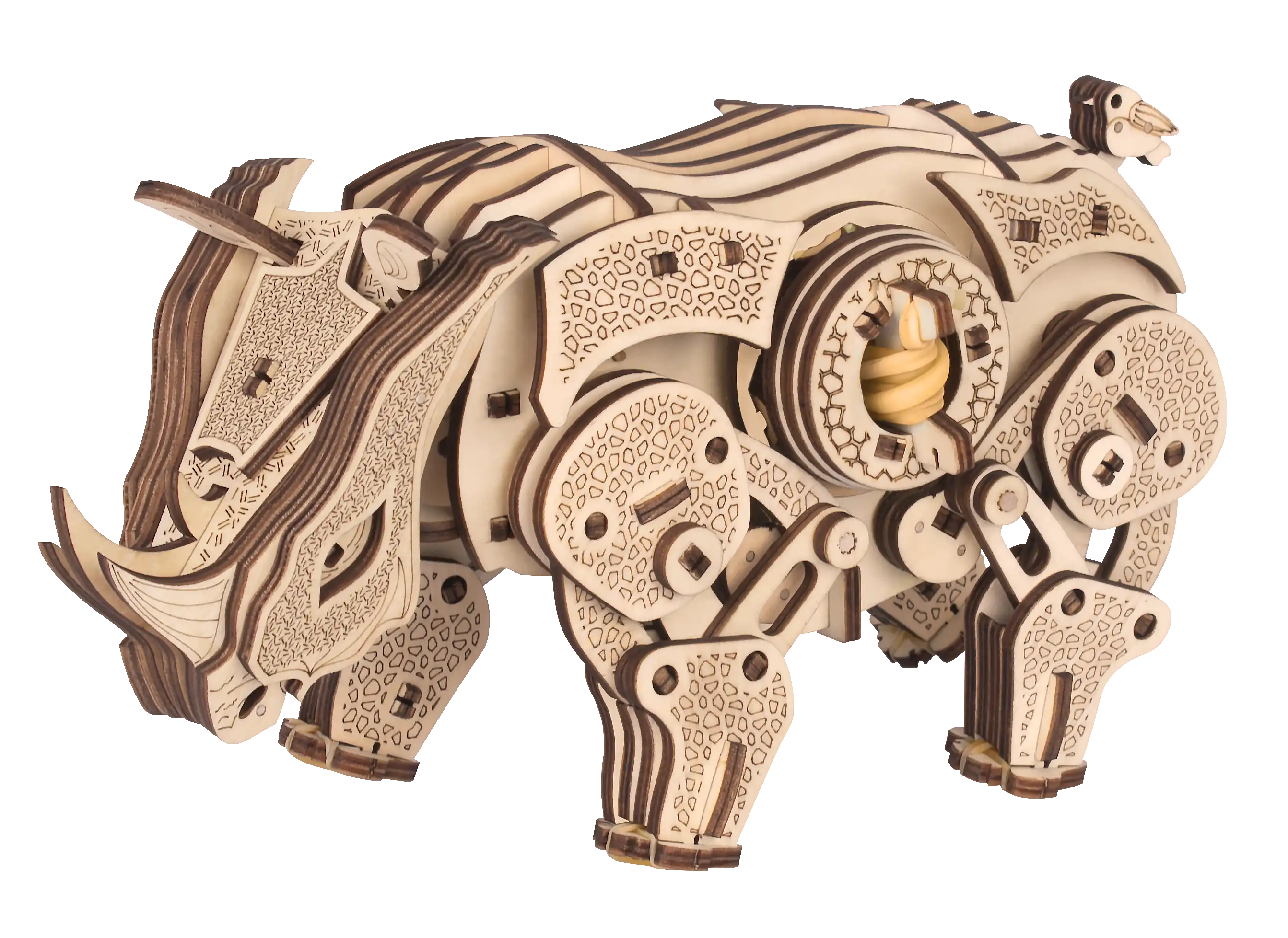 3d木製ゴムバンドランニング動物サイ牛木工アセンブリキットのギフト子供大人 Puzzles Aliexpress
