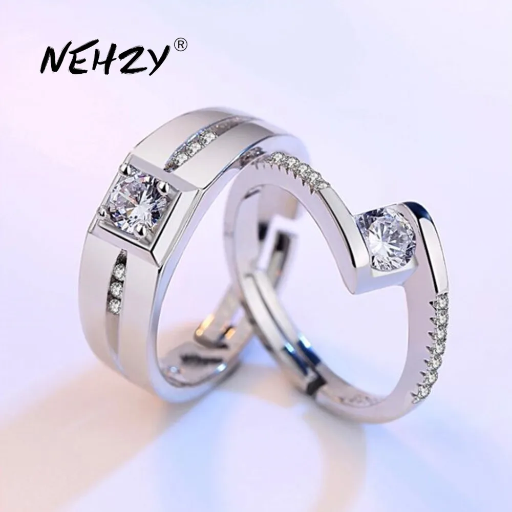 

NEHZY 925 sterling silver jewelry fashion couple ring cubic zirconia engagement wedding anniversary gift woman man open ring