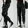 Pantalones de harén con bolsillos laterales para hombre 2022 otoño Hip Hop diseño de cintas informales pantalones de chándal para hombre moda Pantalones de calle negro ► Foto 1/6