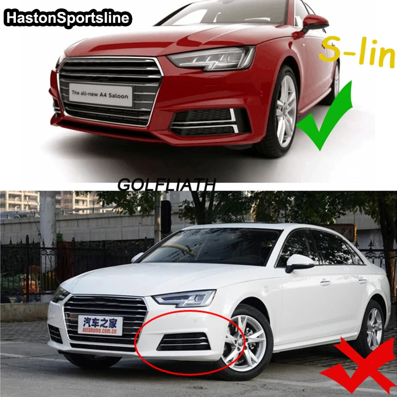 Для Audi A4 B9 S4 S-Line сотовый передний противотуманный светильник противотуманная фара крышка решетка Стайлинг автомобильной решетки подходит только S4 S-Line