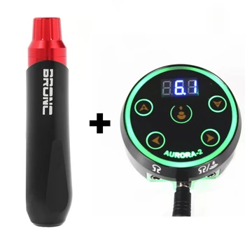

High Quality Original Bronc-V6 Rotary Tattoo Machine Pen Swiss Motor With Aurora-II LCD Digtal Tattoo Power Kit Free Shipping