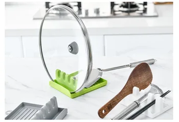 

Spatula Ladle Shelf Spoon Rest Pot Lid Holder Rack Cover Strainer Pad Kitchen Multifunction Stand Containers Complements Tool
