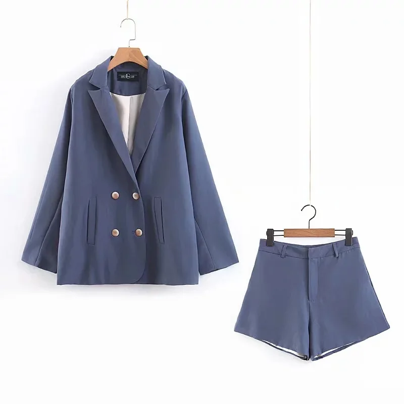 

Dt-818367 WOMEN'S Dress New Products Double Breasted Suit Jacket + Shorts Set