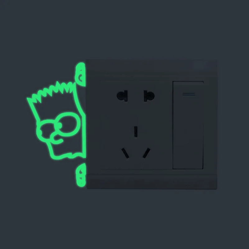 OY306 Carved Night Light Switch Stickers Simpson Avatar Living Room Bedroom Christmas Foreign Trade cha zuo tie Night Light Stic