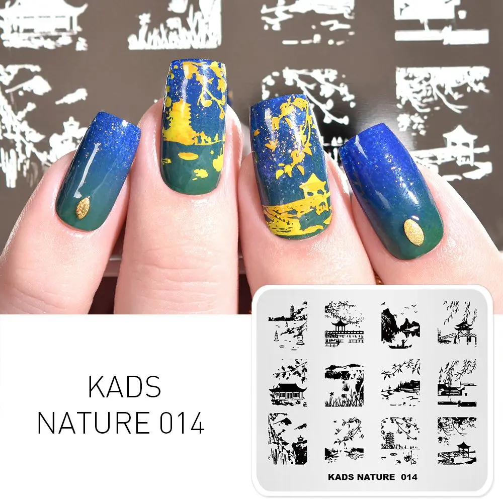 45 дизайнов штамповки шаблон ногтей пластины для штамповки природы серии изображения ногтей штампы маникюрные штампы трафареты печати - Цвет: Nature 014