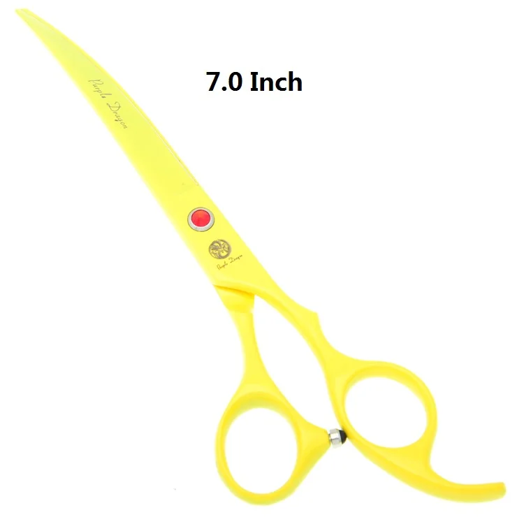 LZS0374 Down Curved Фиолетовый дракон 7," профессиональные ножницы для домашних животных для ухода за собакой японский 440c животных прямые и истончение и изогнутые ножницы LZS0377 - Цвет: LZS0374 Down Curved