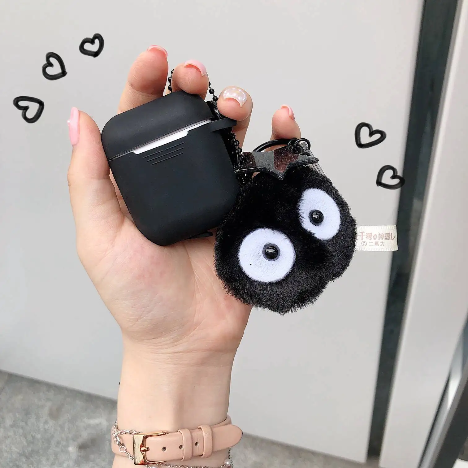 Чехол для AirPods с милым мультяшным рисунком и кольцом для ключей, роскошный подвесной чехол с орнаментом, силиконовый чехол s, чехол для наушников Air pods 2, чехол