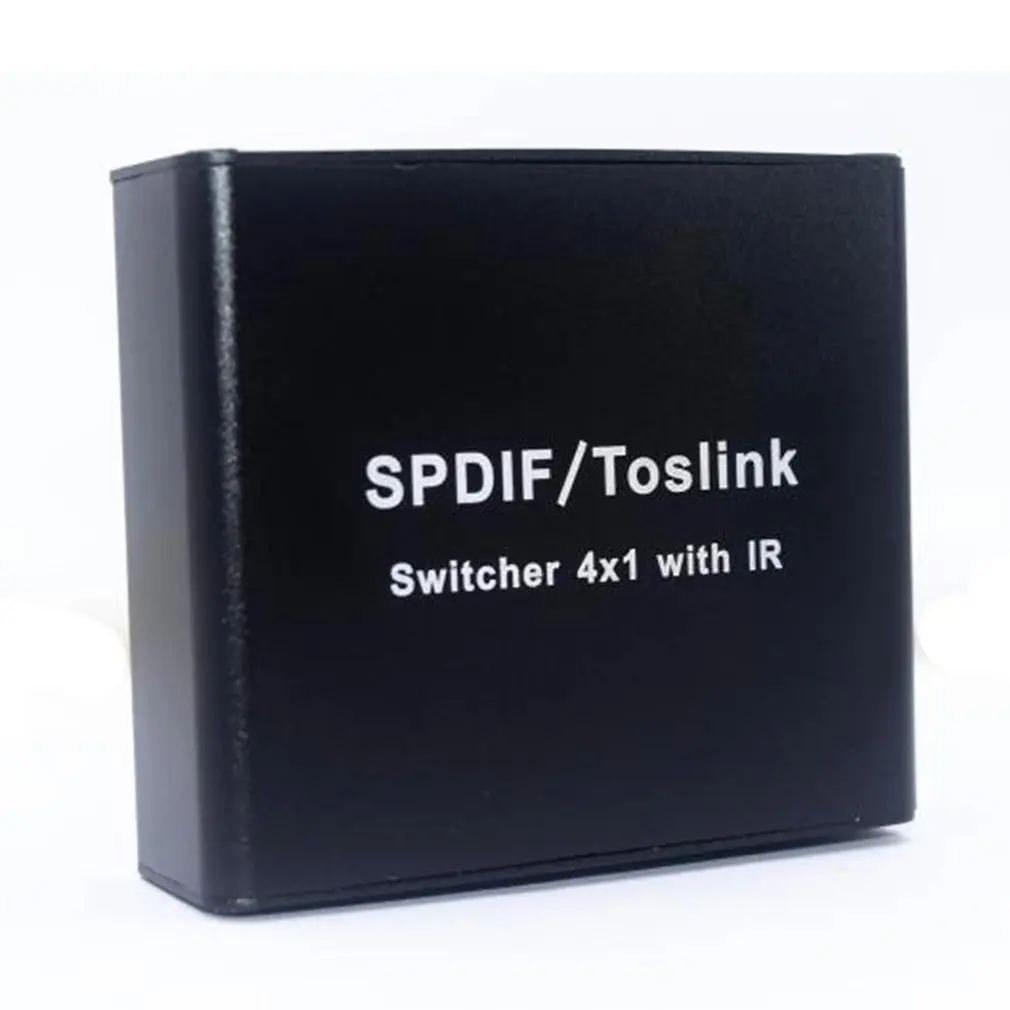 Цифровой оптический аудио переключатель SPDIF/TOSLINK оптический аудио 4x1 коммутатор сплиттер удлинитель с ИК-пультом дистанционного управления