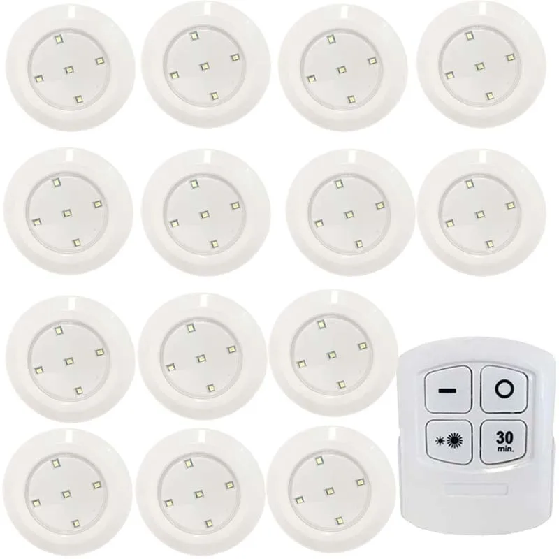 14 Lamp1 Remote Ночник светодиодный пульт дистанционного управления Управление 5 светодиодный свет шкафа Беспроводной пятно света беспроводной инфракрасный датчик, который крепится в любом месте, нажмите ночные лампы Батарея в комплект не входит - Испускаемый цвет: 14 Lamp1 Remote