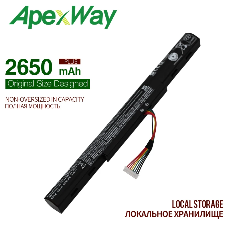 Apexway 14,8 в 2650 мАч аккумулятор для acer Aspire E15 E5-475G 523G 553G 573G 575G 774G AS16A5K AS16A7K AS16A8K