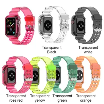 

Clear Band Sport Strap for Apple Watch Band Series 6 5 4 3 2 1 silicone Transparent for Iwatch 5 4 Strap 38/40mm 42mm 44mm wirst