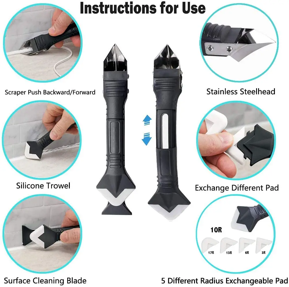 Breeuwen Tool Glas Lijm Hoek Schraper Gereedschap Kalefateren Cement Schraper Siliconenkit Remover Schop Floor Cleaning Keuken Venster