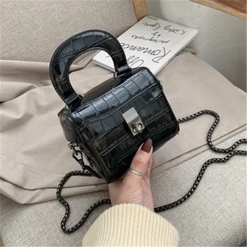 

High Quality Stone Pattern Leather Crossbody Bags For Women 2020 Designer Small Handbags Chain Shoulder Messenger Bag Mini Purse