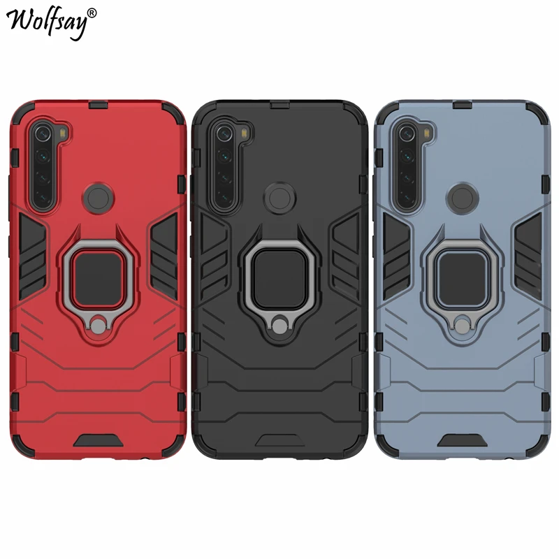 Чехол Wolfsay для Xiaomi Redmi Note 8 T, автомобильный держатель Redmi Note 8, защитный чехол s, Жесткий ПК и мягкий силиконовый чехол для Xiaomi Redmi Note 8T