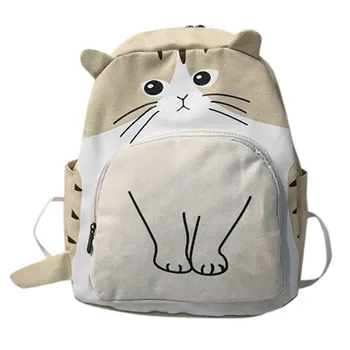 

Cute animal Fashion Women Backpack Canvas Double Strap Woman Travel Backpack canvas Multi-Function School For Teenage Bagpack