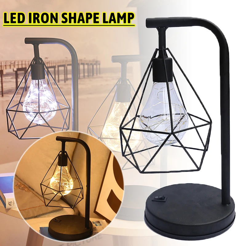 Hilarisch antiek kleding Retro Iron Art Geometrische Slaapkamer Studie Tafellamp Draad Industriële  Led Lamp Nachtkastje Bureau Lichten Nacht Lampen Voor Thuis  decor|Tafellampen| - AliExpress