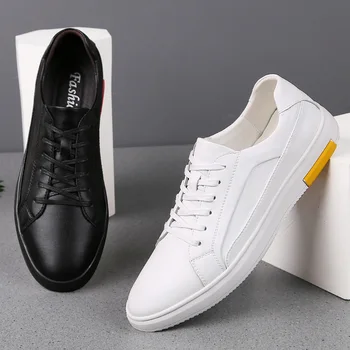 

Men Walking Footwear Outdoor Breathable Sneakers Men's Leather Business White Casual Shoes Fashion Sneakers Men Shoe