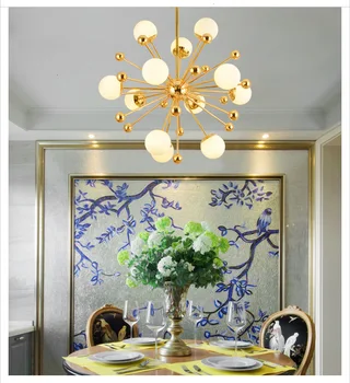 

Post-Modern Nordic Creative Dandelion Glass Ball Chandelier Bedroom Living Room Restaurant Chandelier