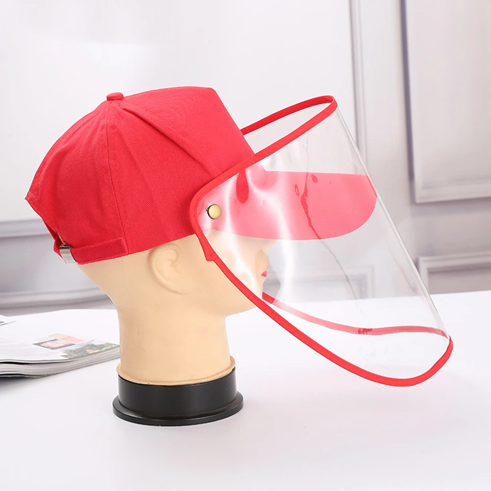 

Full Face Protect Anti Saliva Protective Face Shield Clear Visor Flip Up Transparent Mask Anti Splash Full Face Cover red