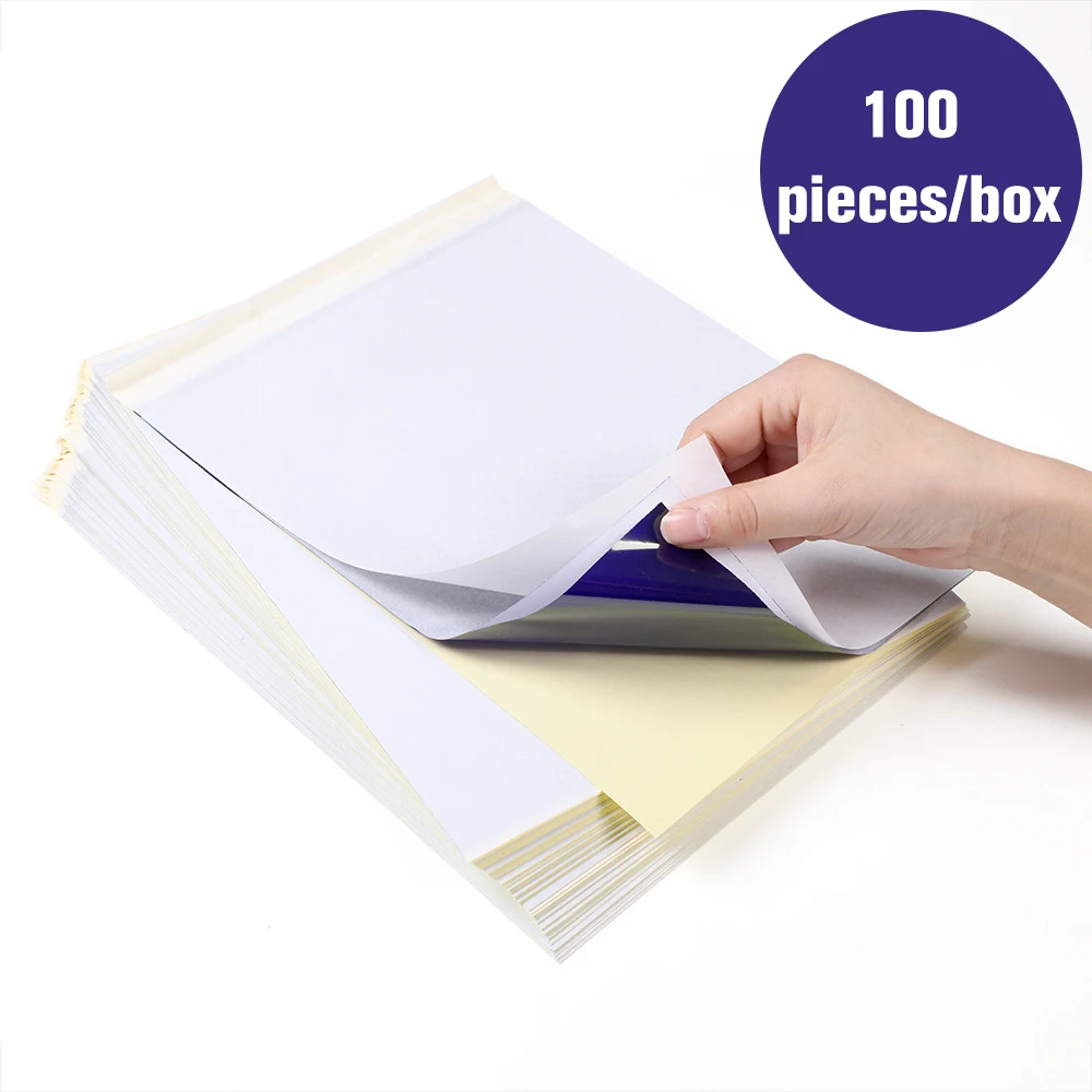 

100 Pages A4 Tattoo Transfer Paper Supply Thickened Ink Reusable Professional Copy Body Art Stencil Carbon Tattoo Transfer Paper