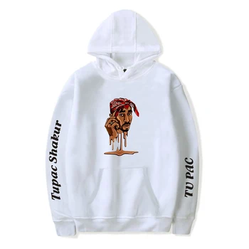 

2PAC popular ladies men's new hoodie autumn and winter men's and women's casual pullover fashion warm white sweatshirt
