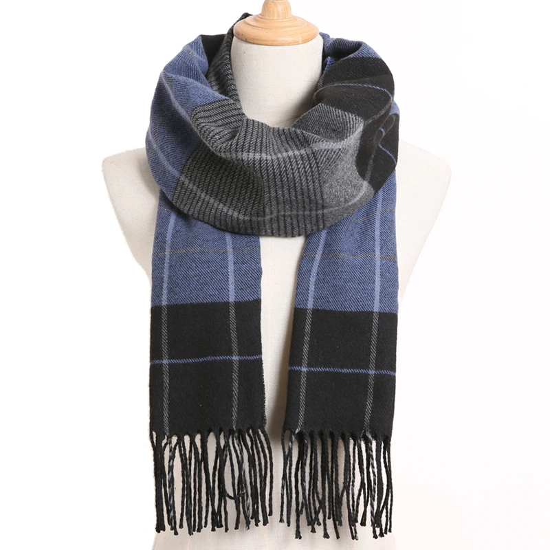 Plaid Winter Scarf Women Warm Foulard Solid Scarves Fashion Casual Scarfs Cashmere Bufandas Hombre - Цвет: 46