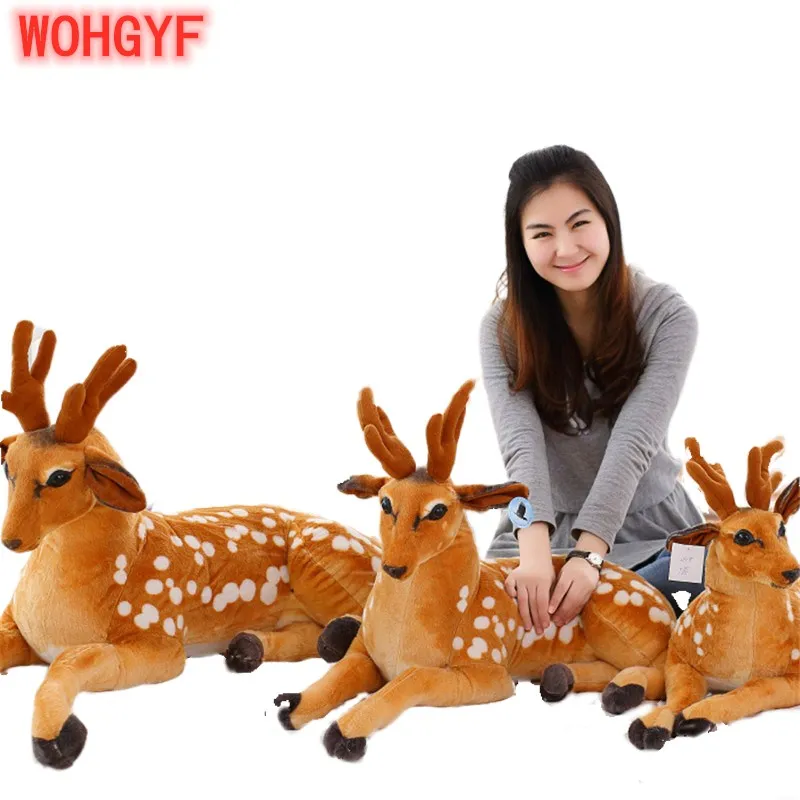 Large Simulated Sika Deer plush toy garden decoration Stuffed Soft Animal pillow Doll Christmas elk kids Gift | Игрушки и хобби