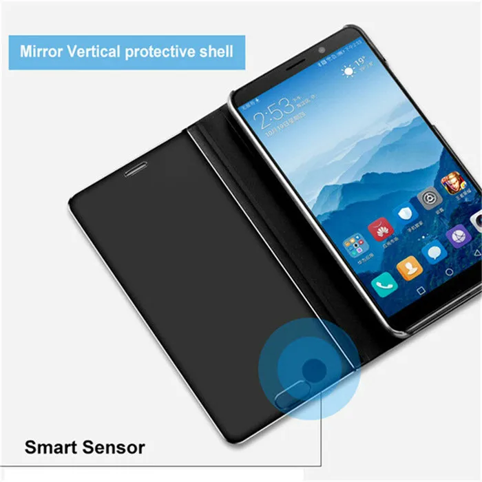 360 полная защита умный зеркальный флип-чехол для sony XZ3 XZ4 Прозрачный чехол для телефона с окошком для sony XZ5 Роскошный кожаный чехол с подставкой