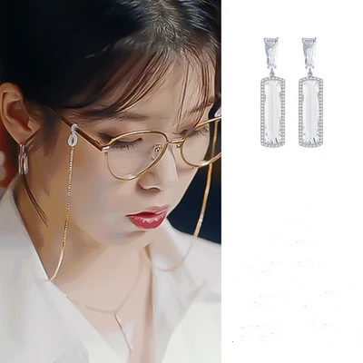 이지은 DEL отель Луна Иу 장만월 в Звездном Корейская Драма ТВ новая серьга для Для Женщин Серьги brincos, можно носить с орнаментом - Окраска металла: 13-Rectangle
