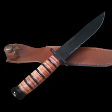 Mengoing Открытый Дикий нож 440 стальное лезвие с кожаной ручкой охотничий нож с фиксированным лезвием вакуумная термообработка