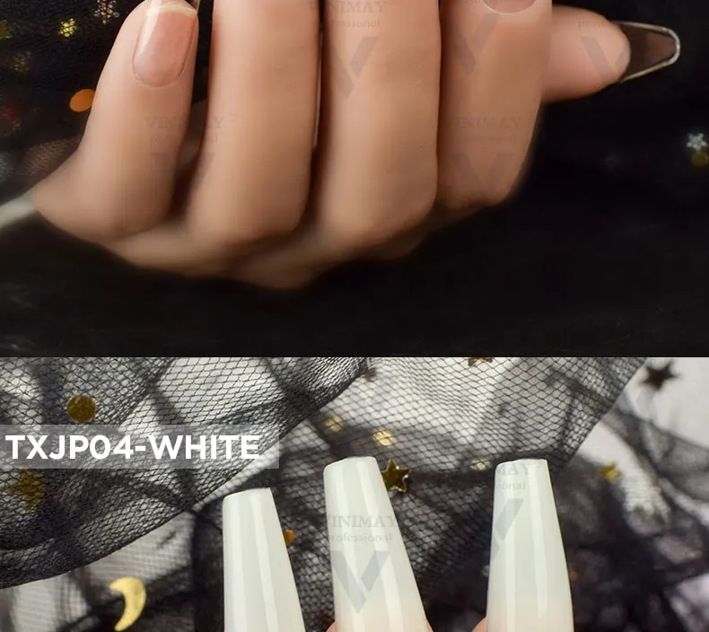 branco transparente falso acrílico unhas dicas uv