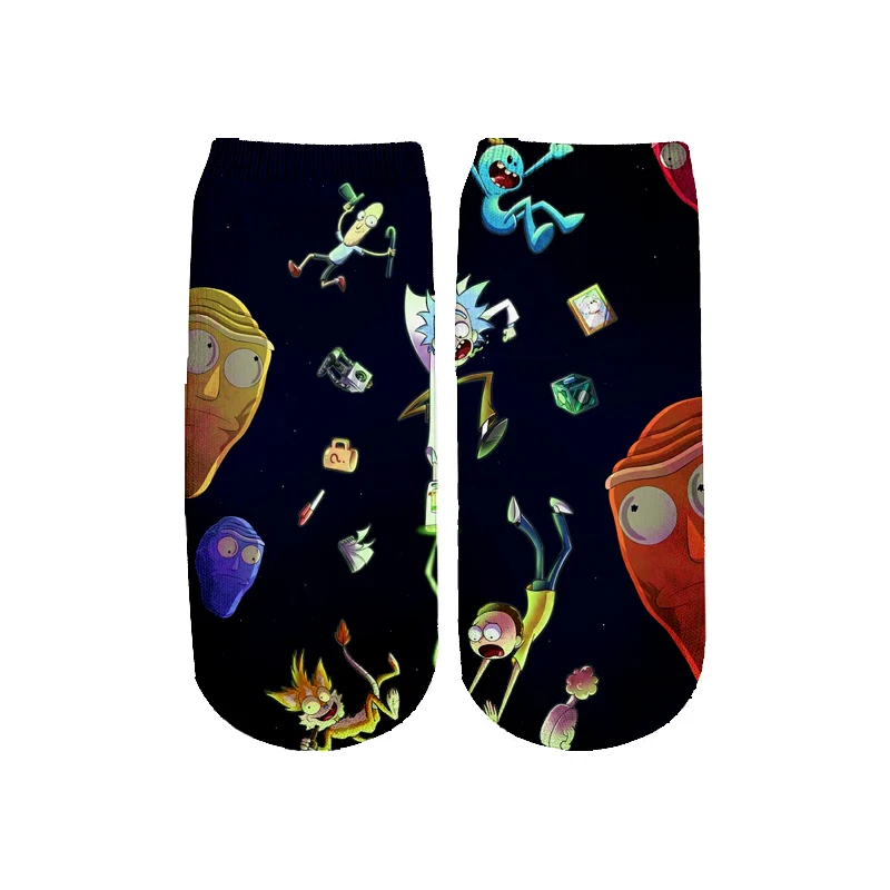PLstar Cosmos/Новинка года; милые короткие носки с 3D принтом с героями мультфильмов Rick and Morty для мужчин и женщин; корейские носки в стиле Харадзюку; WZ = 665 - Цвет: color as the picture