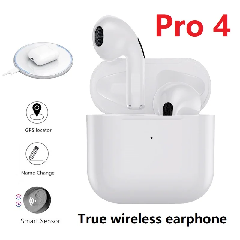 

PRO4 TWS Wireless Earphones Bluetooth 5.0 Airpodding Mini Earbuds with Charging Case Sports Handsfree Headset for Smart Phones