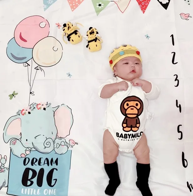 INS Baby Milestone одеяло воздушный шар фото фотографии реквизит задний план ткань рост ежемесячный памятный ковер мальчик девочка аксессуары