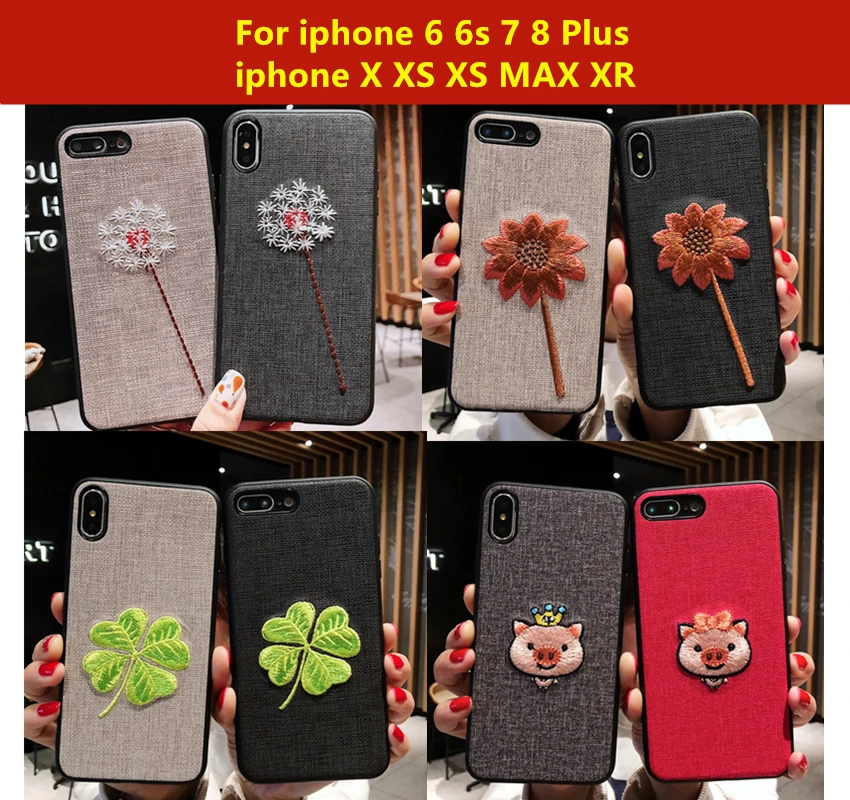 

Luxury Phone Cases For iphone X XS MAX XR Cover TPU+PC Fashion embroidery Pattern Case Cover For iphone 6 6S 7 8 Plus iphone XR