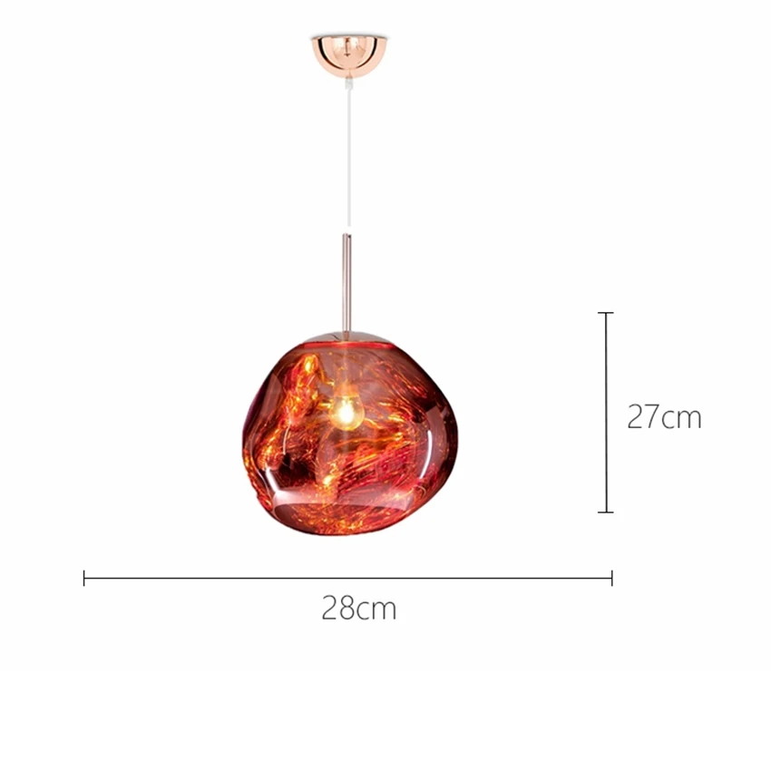 Современный Стеклянный Lava E27 подвесной светильник s подвесной плавкий Lava блеск хрустальный светильник ing кухонный промышленный светильник подвесной светильник - Цвет корпуса: Red 28cm