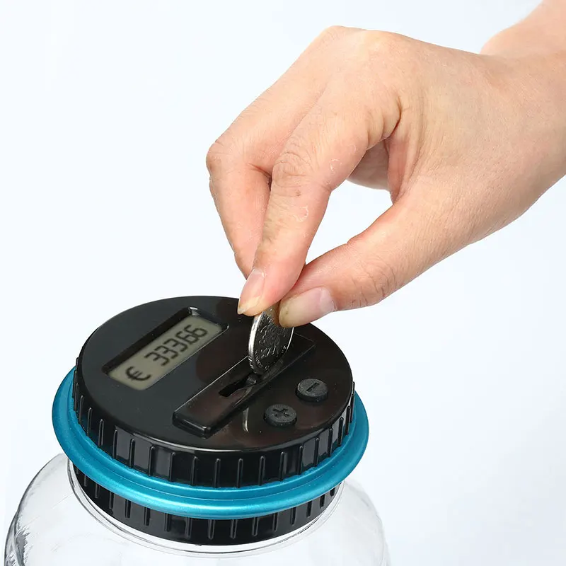 Counting Jar Digital Saving Box Economic Plastic EURO LCD Deposit Gift Coin Counter Money Toy Bank Electronic Convenient