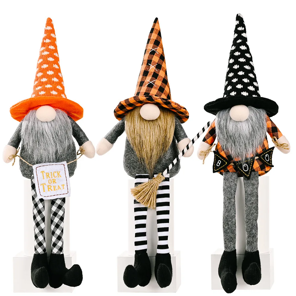 

Happy Halloween Long leg Faceless Doll Home Decoration Desktop Ornaments Halloween Kids Gift Happy Halloween Party Decor